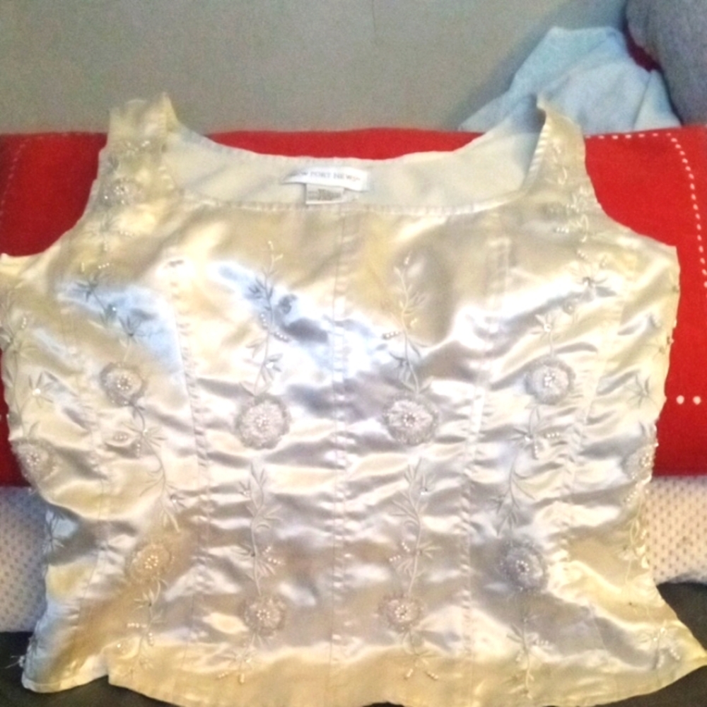Newport News Silver Embellished Fitted Camisole